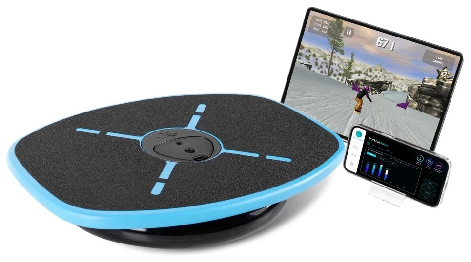 GoBalance Sport board with tablet and phone