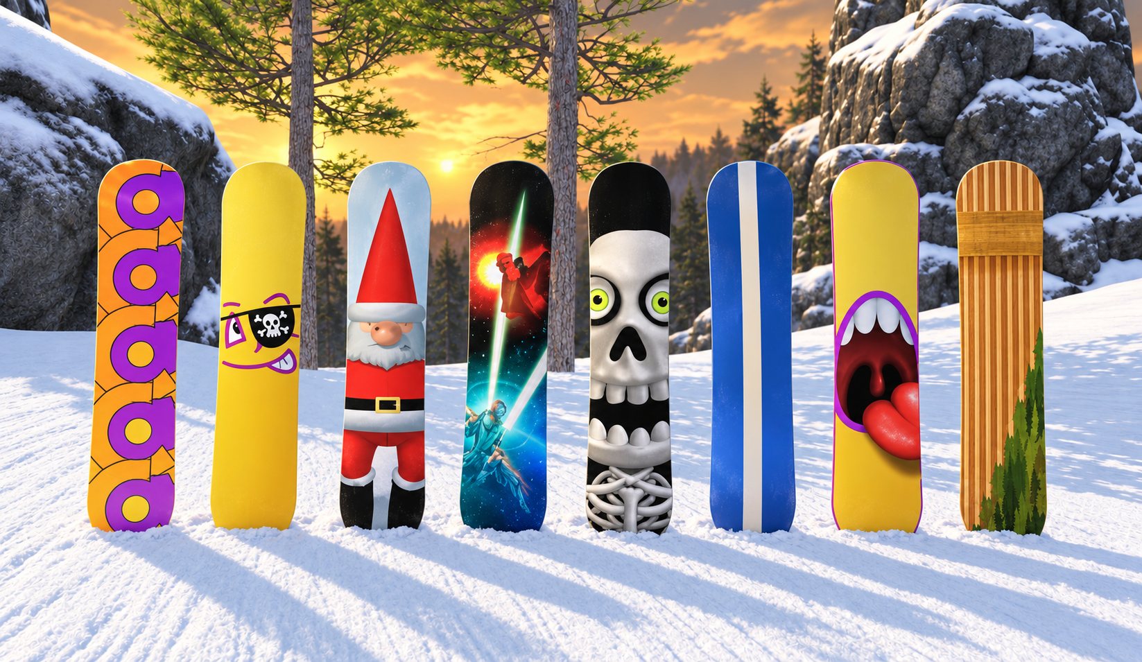 Snowboard decks you can unlock